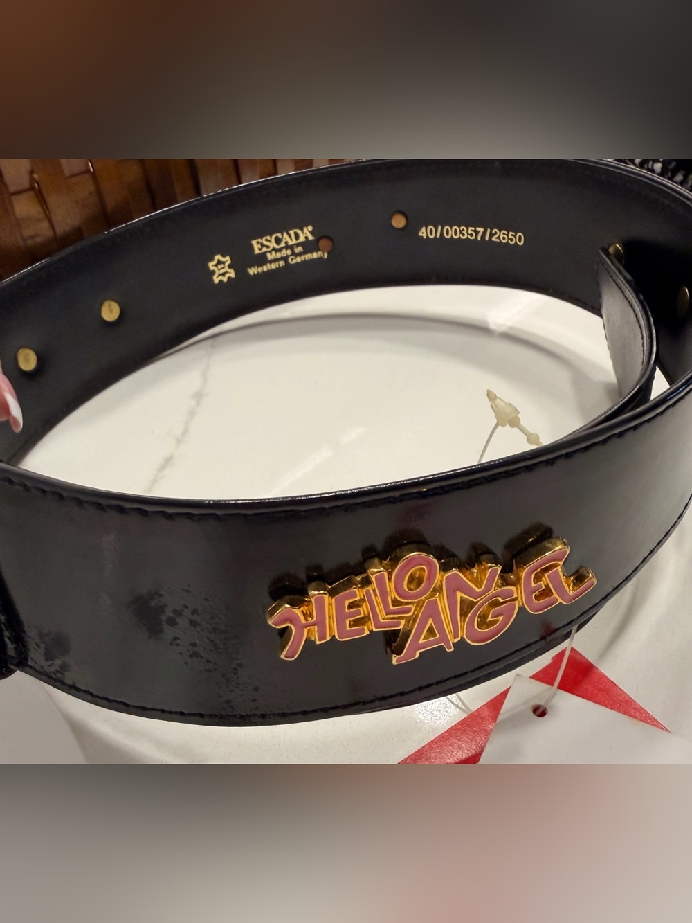 NWT Vintage Escada Hello Angel Leather Belt